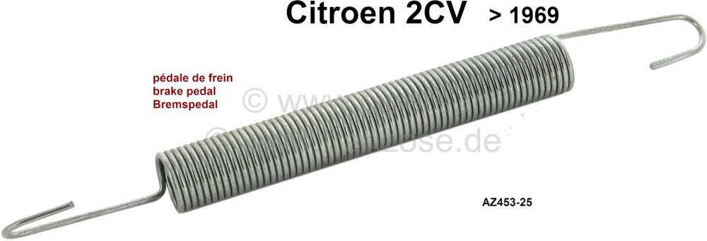 Citroen-2CV - ressort de rappel de pédale de frein, Citroën 2CV jusque env. 1963-1969, anciens modèle