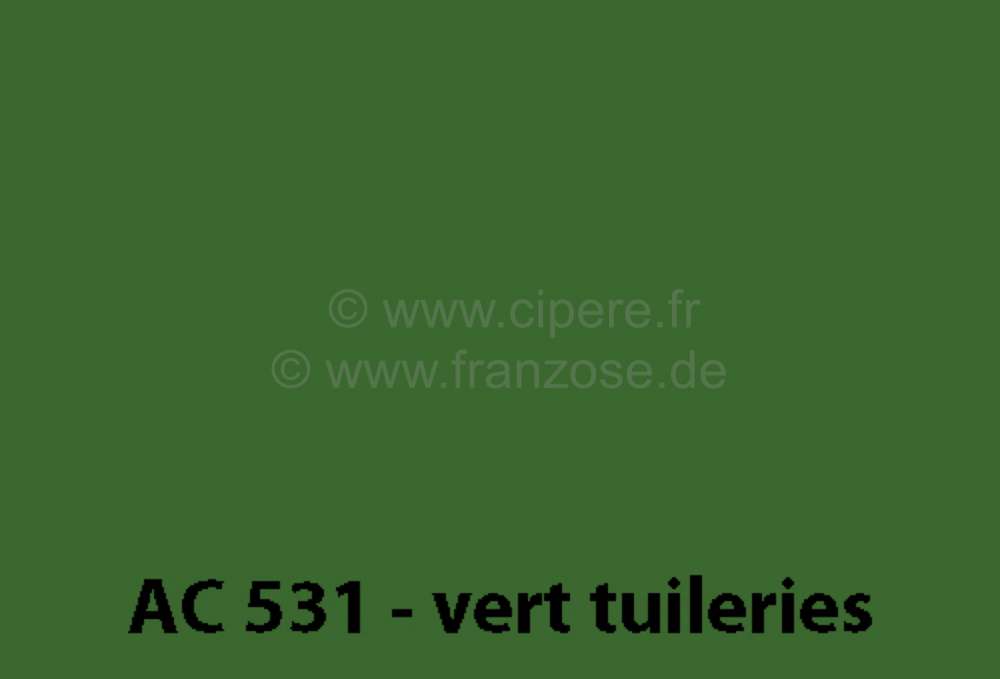 Citroen-2CV - peinture en bombe 400ml / AC 531 / ERD Vert Tuileries; 9/74 - 9/75; conservation: 6 mois m