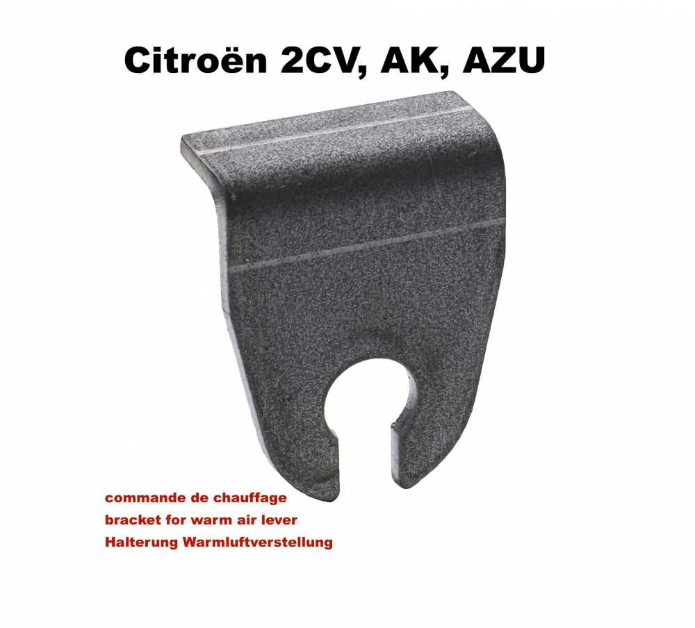 Citroen-2CV - commande de chauffage, Citroën 2CV, AK, équerre servant de palier pour la tige de comman