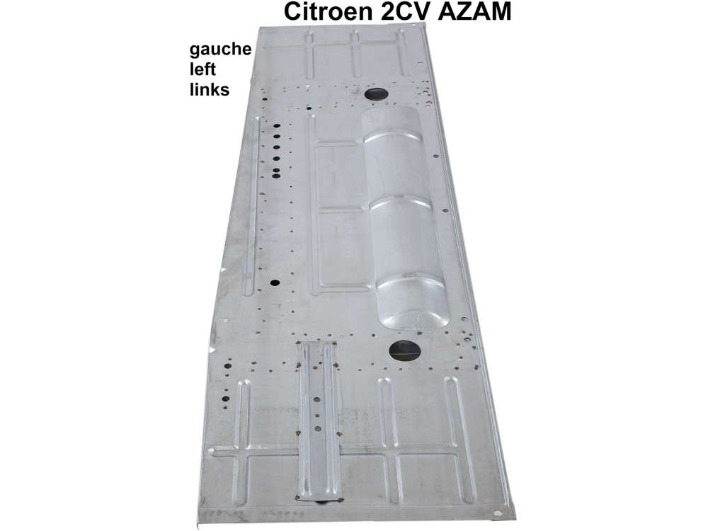 Alle - plancher gauche, AZAM, comme 2CV6 mais pour pot de suspension grand diamètre. Made in Eur