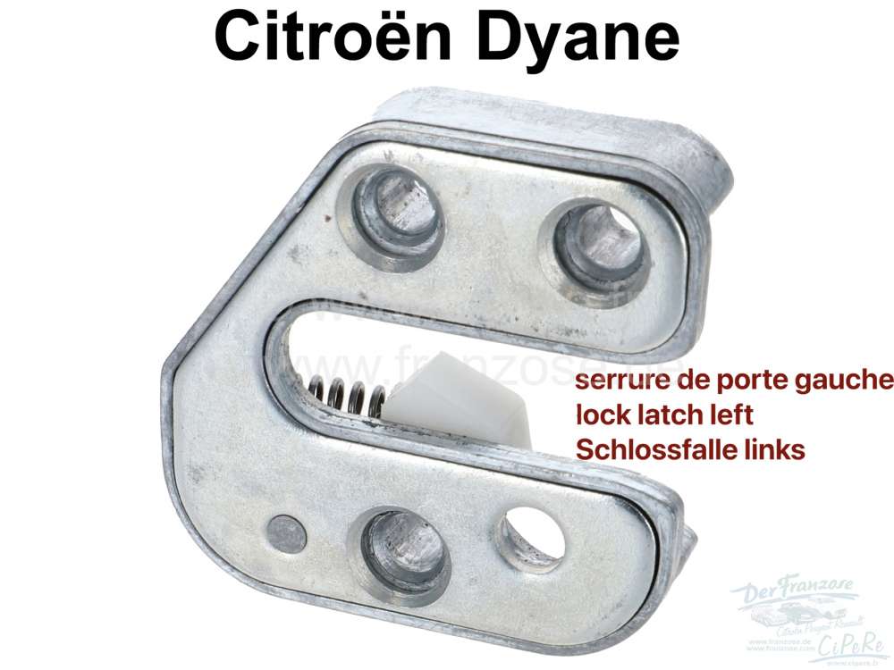 Alle - serrure, Citroën Dyane, serrure de porte gauche (installé sur la porte), partie intérie