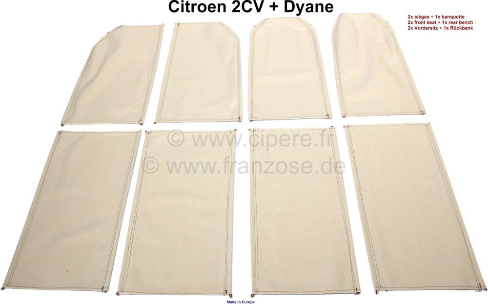 Citroen-2CV - sommier en toile de jute, Citroën 2cv et Dyane, kit complet pour deux sièges avant et un