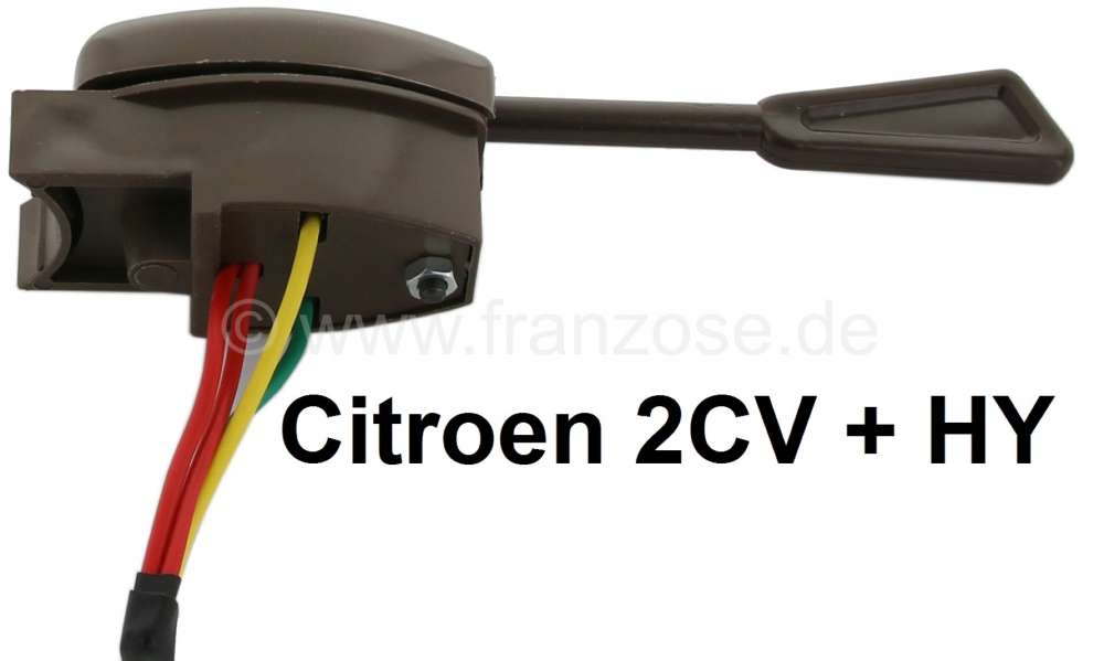 Citroen-2CV - commodo de clignotant, Citroën 2CV, Citroen HY, marron, sans bruiteur