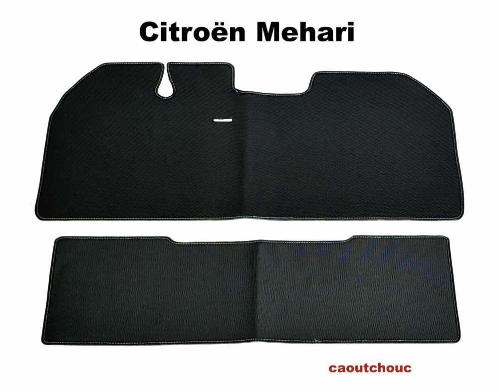 Sonstige-Citroen - tapis caoutchouc noir, Citroën Mehari de 01.1968 à 12.1987, garniture souple pour l'avan