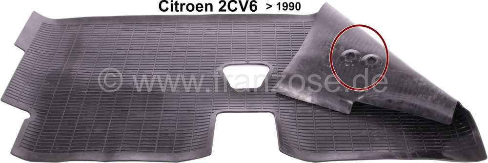 Citroen-2CV - tapis de sol en caoutchouc arrière, 2CV6 jusque fin de production. Dyane 6