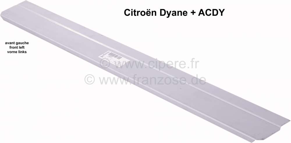 Citroen-2CV - tôle de réparation de bas de porte avant gauche, Citroën Dyane et Acadiane