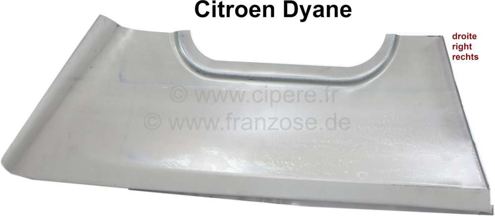Citroen-2CV - tôle de réparation latérale arrière sous custode, Citroën Dyane, côté droit au dess