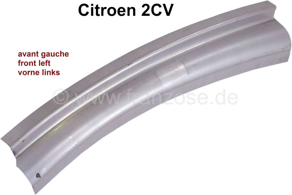 Citroen-DS-11CV-HY - tôle de réparation ext. de montant latéral gauche de toit, Citroën 2CV, entre le pare-