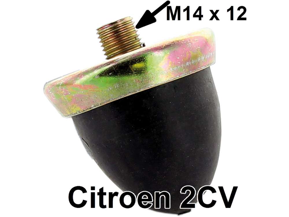 Citroen-2CV - butée caoutchouc de bras de suspension, 2CV ancien modèle, complet avec fixation. Le cao