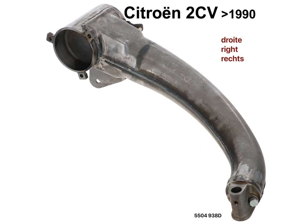 Citroen-2CV - bras de suspension avant droit, Citroën 2CV jusque 1990, bras livré nu, non peint. Prév