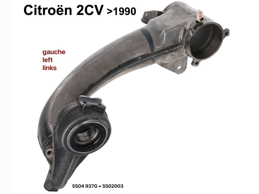Citroen-2CV - bras de suspension avant gauche avec son moyeu, Citroën 2CV jusque 1990, moyeu avec son r