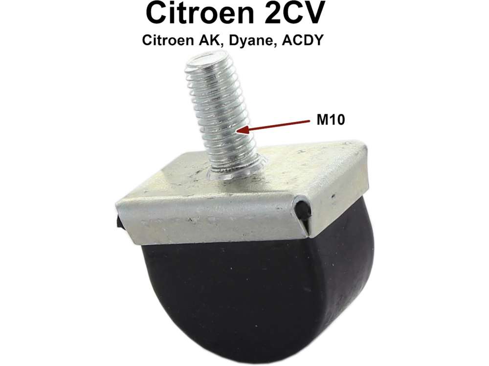 Citroen-2CV - butée caoutchouc de bras de suspension avant sur le châssis, 2CV, refabrication, Made by