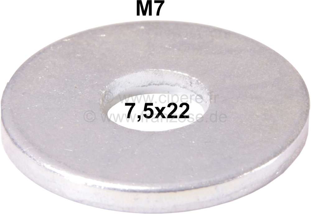 Citroen-DS-11CV-HY - rondelle M7 large, 7,5mm x 22mm, épaisseur 2mm