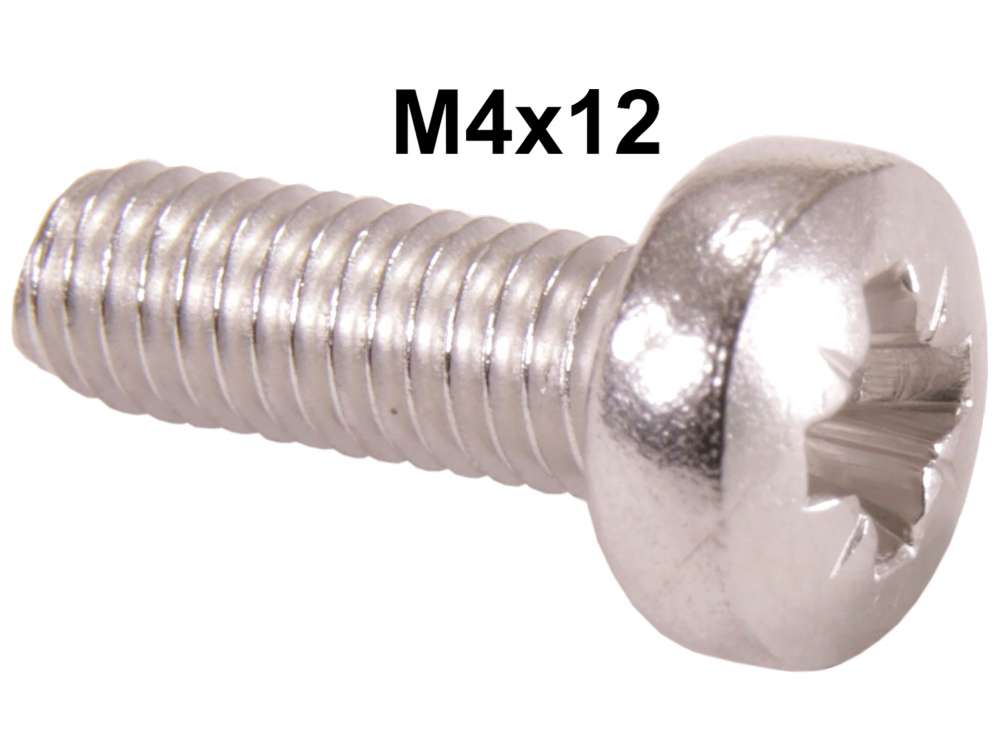 Citroen-2CV - vis cruciforme à tête fraisée bombée (M4x12) en Inox, pour cabochons de clignotant ou 