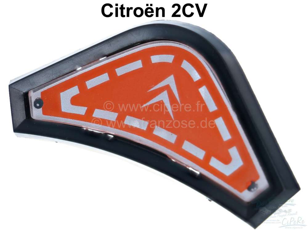 Citroen-2CV - couvercle de moyeu, Citroën 2CV, enjoliveur orange pour volant Quillery à 2 branches, re