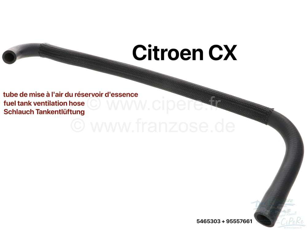 tube de mise à l'air du réservoir d'essence, Citroën CX, n° d