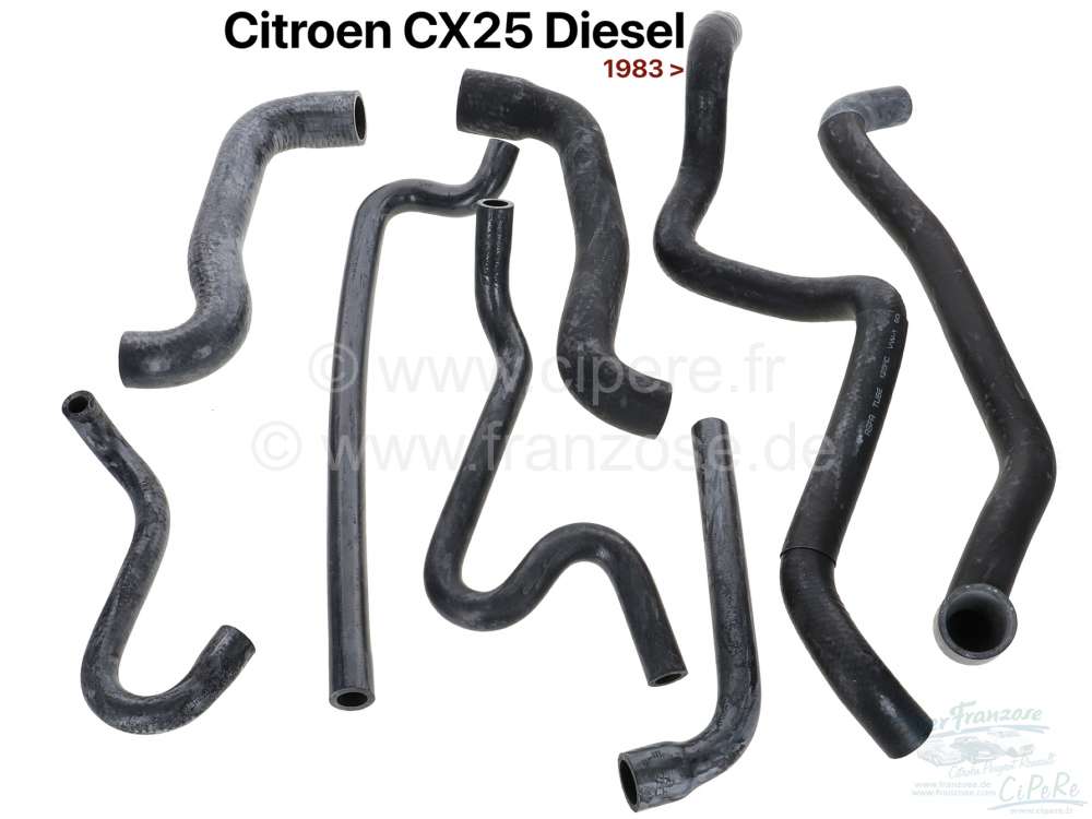 Sonstige-Citroen - durites de refroidissement, Citroën CX25 diesel à partir de 1983, kit toutes durites de 