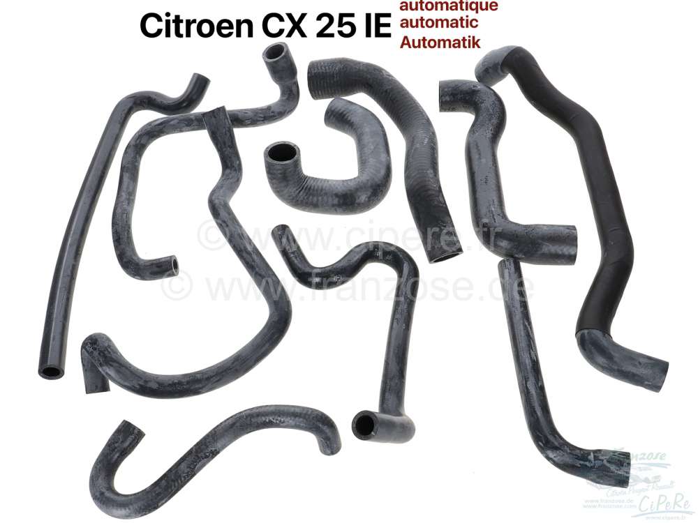 Sonstige-Citroen - durites de refroidissement, Citroën CX25 IE boîte automatique, kit toutes durites de rad