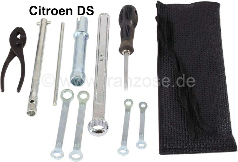 Alle - sacoche d'outils de bord, Citroën DS, refabrication conforme à l'origine avec la clé à