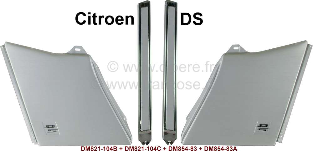 Citroen-2CV - custode, Citroën DS, panneaux d'habillage extérieur des custodes et montants milieu pour