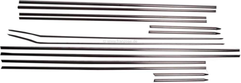 Peugeot - jeu de baguettes fines, Citroën DS Pallas, 14 baguettes comme d'origine, en Inox, 2 x ail