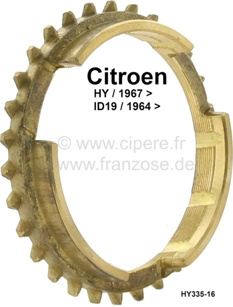 Renault - bague synchro, Citroën HY après 1967, ID après 1964, n° d'origine HY33516
