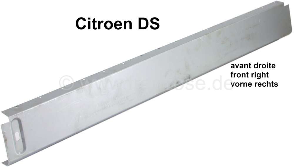Citroen-DS-11CV-HY - brancard de bas de caisse, Citroën DS, tôle ext. de brancard avant droite, refabrication