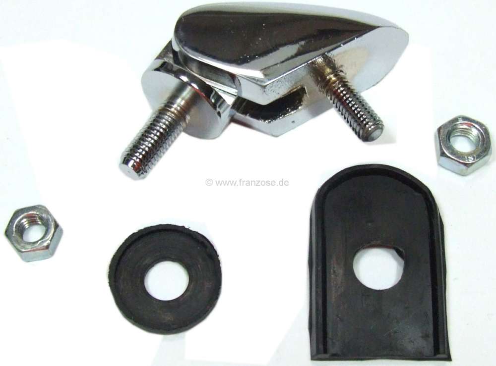 Peugeot - charnière de coffre chromée, Traction - 11cv et 15six après 07.1952, livré avec sa sem