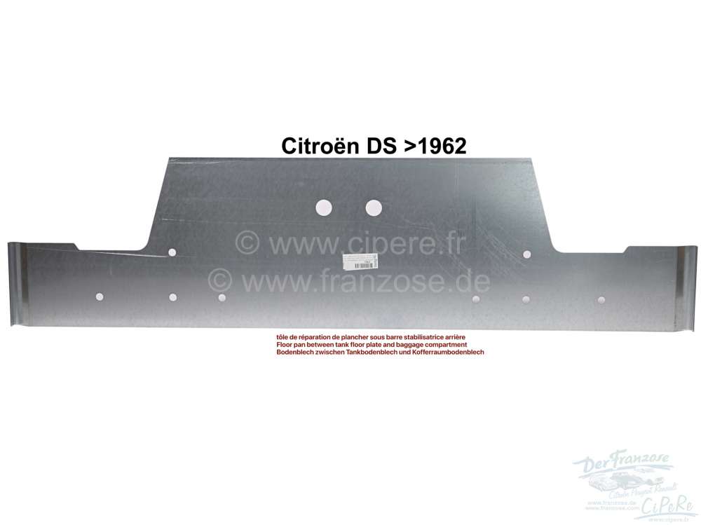 Alle - plancher, Citroën DS jusque 1962, tôle de réparation de plancher sous barre stabilisatr