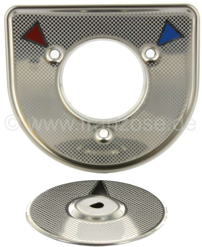 Citroen-DS-11CV-HY - chauffage, Citroën DS Pallas jusque 1968, plaquette métallique indicatrice du réglage d