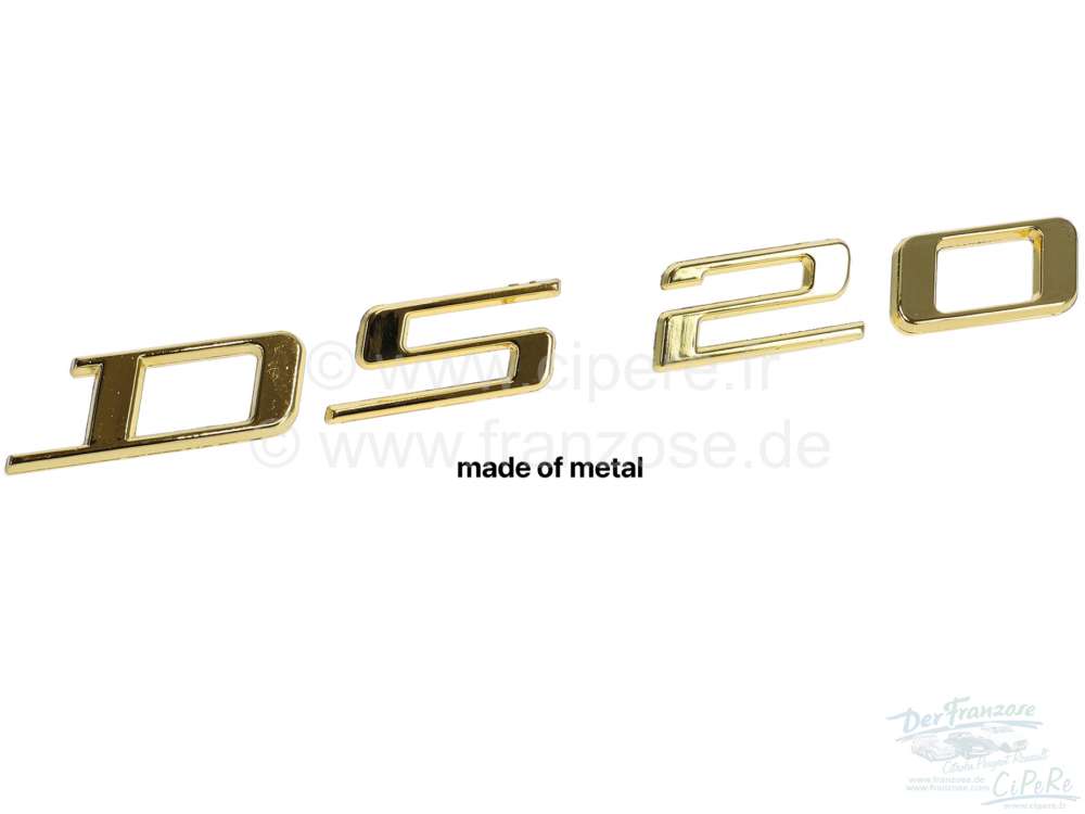 Citroen-DS-11CV-HY - monogramme DS20 jusque 07.1972, métal, couleur or