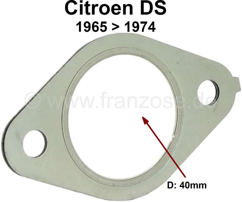 Citroen-2CV - échappement, Citroën DS après 1965, joint entre culasse et tubulure d'échappement, dia