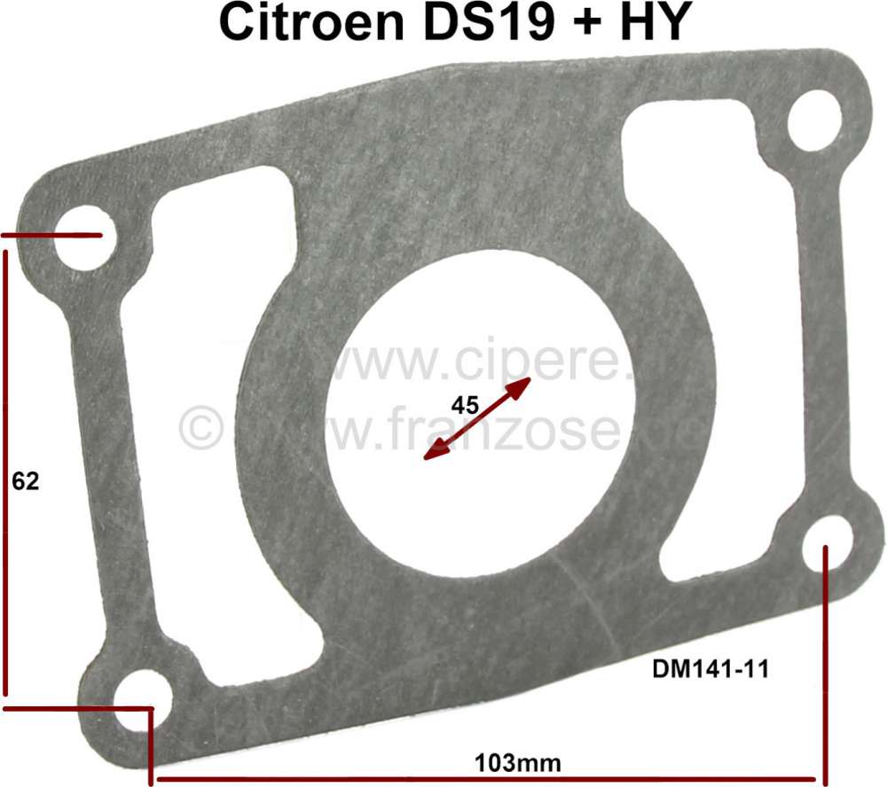 Citroen-DS-11CV-HY - joint de tubulure d'admission, DS19, HY après 1963, n° d'origine DM141-11, diamètre 45m