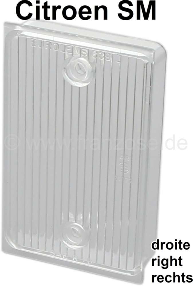 Citroen-DS-11CV-HY - feu de recul, Citroën SM, cabochon plastique blanc sur feu de recul droit