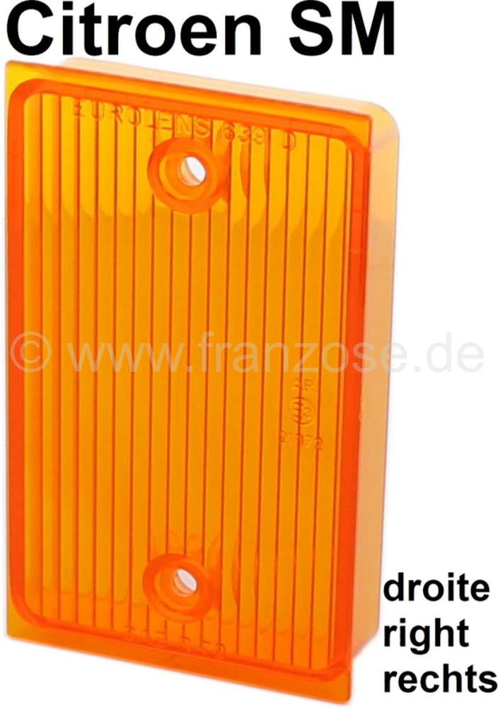 Citroen-DS-11CV-HY - feu de recul, Citroën SM, cabochon plastique orange sur feu de recul droit