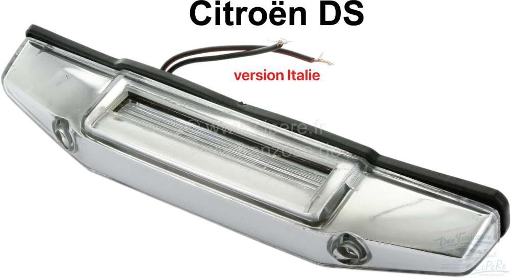 Sonstige-Citroen - éclairage de plaque, Citroën DS version Italie, couvercle en plastique avec la platine p
