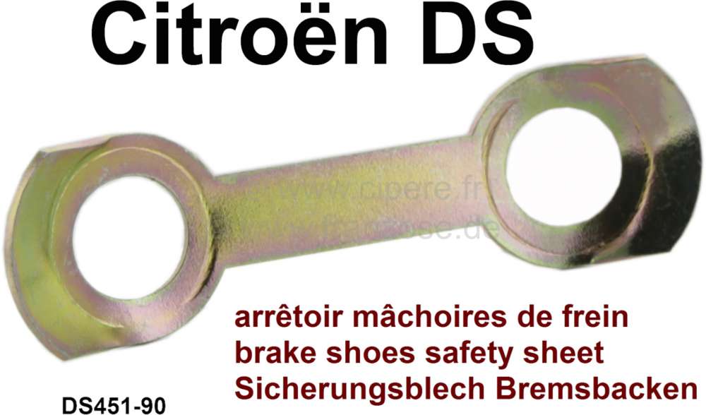 Peugeot - arrêtoir de mâchoires de frein, DS, l'unité, n° d'orig. DS45190. Made in Germany.