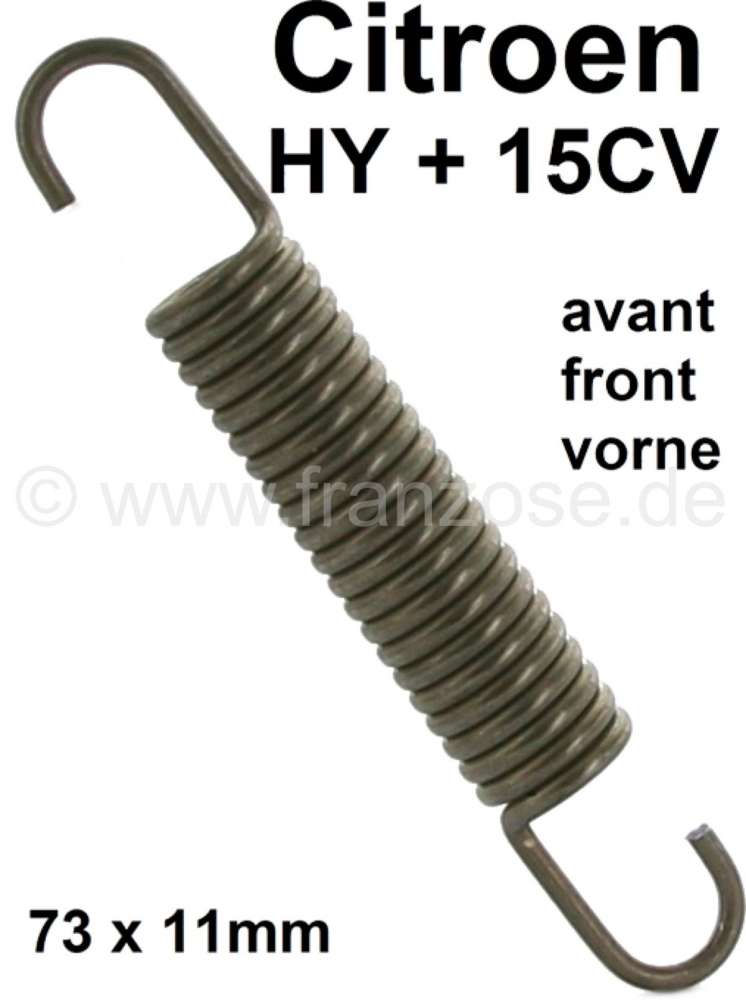 Citroen-2CV - ressort de machoires de frein, Traction 15cv, HY, avant, 73x11mm, n° d'origine 440531