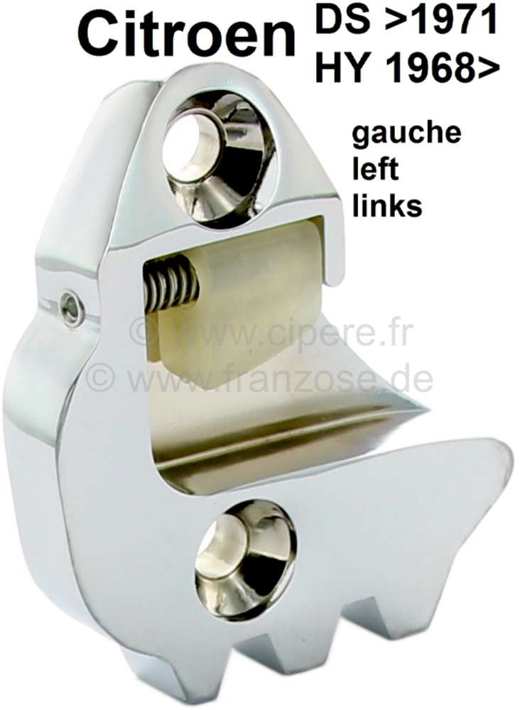 Citroen-2CV - gâche de porte, Citroën DS jusque 1971, gâche gauche AV et AR, chromée, vendu l'unité