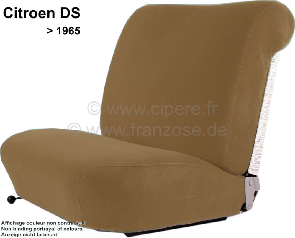 Alle - garnitures de siège beiges, Citroën DS jusque 1967, tissus Jersey beige sans impression 