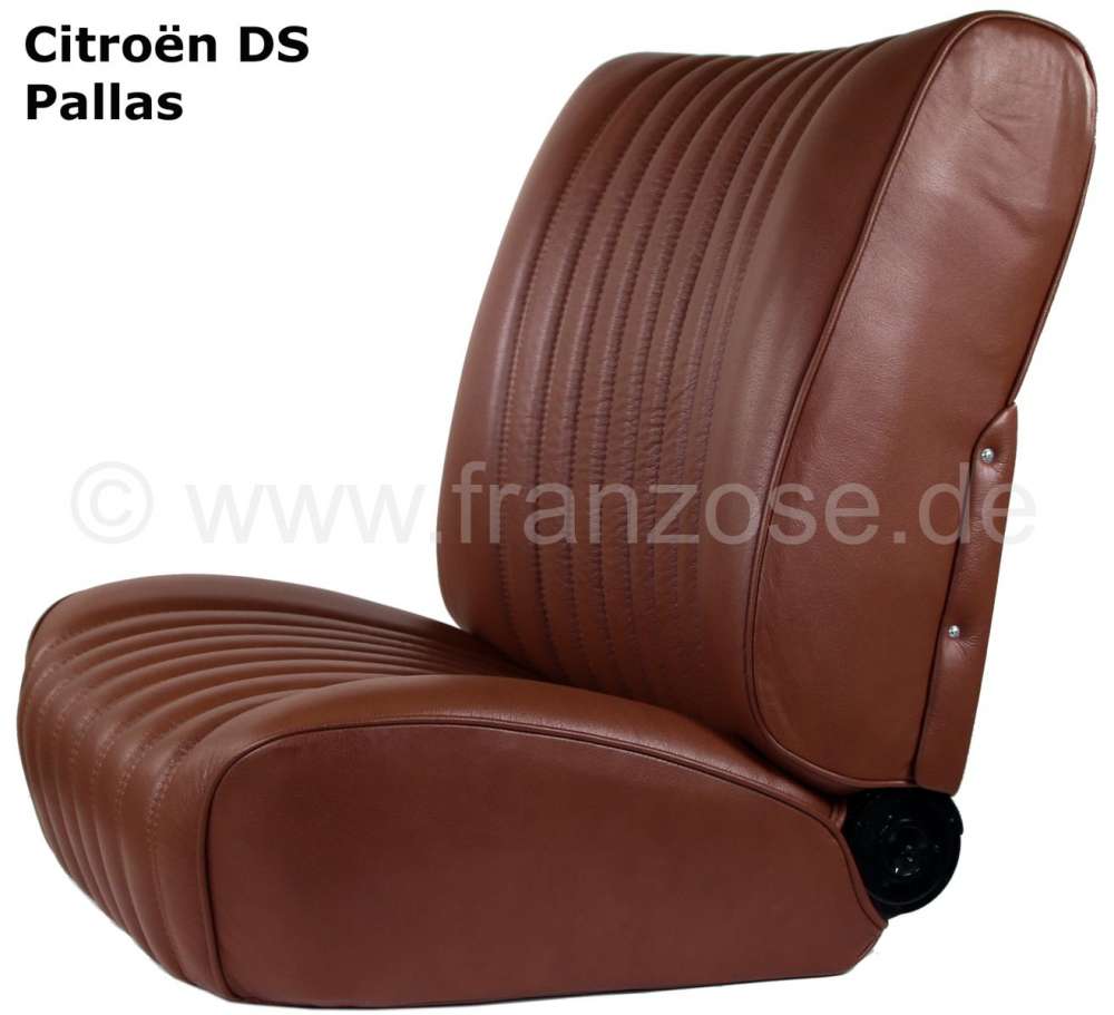 Citroen-DS-11CV-HY - intérieur cuir complet, brun, Citroën DS, sièges avant et arrière, panneaux de porte, 