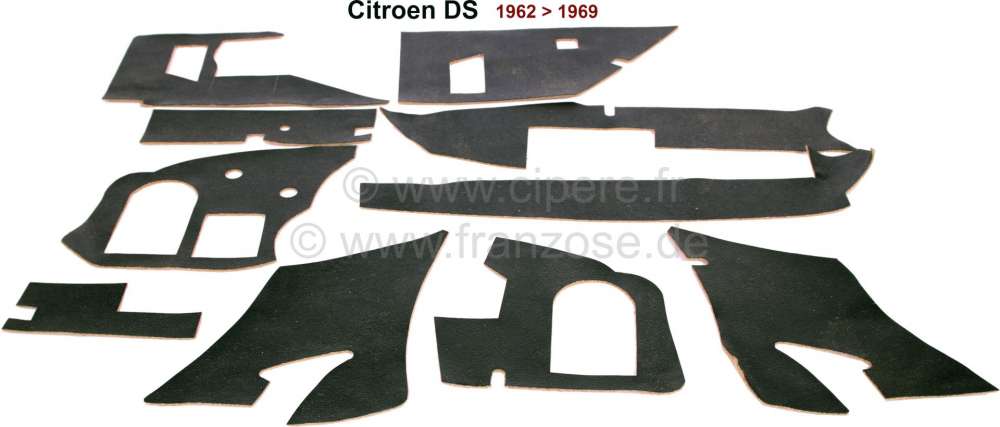 Alle - insonorisants derrière le tableau de bord, Citroën DS de 1962 à 1969, kit pour isolatio