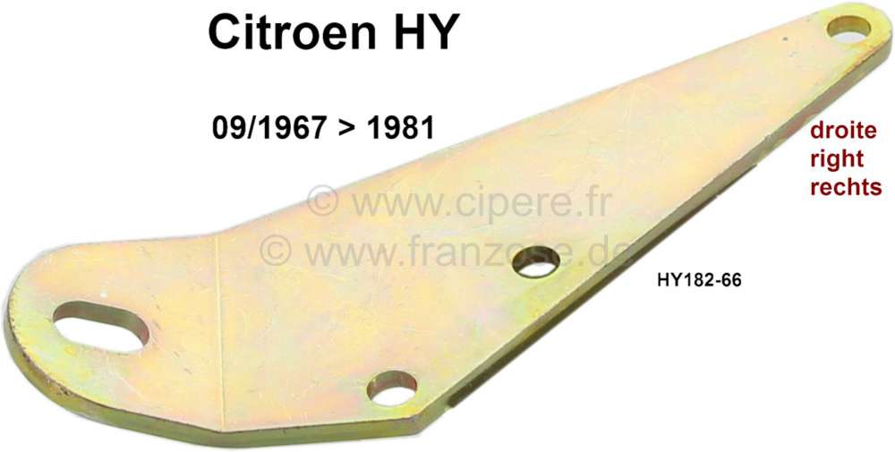 Citroen-DS-11CV-HY - échappement, Citroën HY à partir de 09.1967, support droit de silencieux, n° d'origine