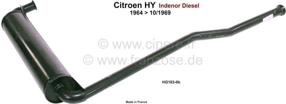 Citroen-DS-11CV-HY - silencieux d'échappement, Citroën HY moteurs Indenor de 1964 à 10.1969, n° d'origine H