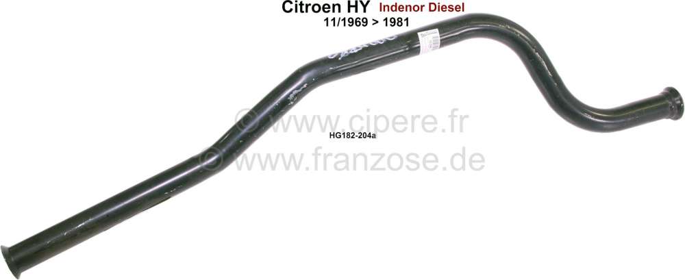 Citroen-DS-11CV-HY - tube d'échappement milieu entre silencieux et tube de sortie, Citroën HY moteurs Indenor