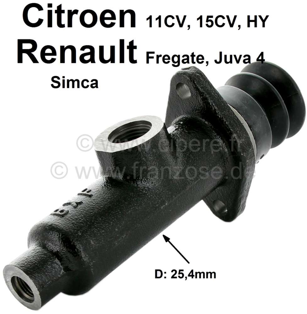 Citroen-DS-11CV-HY - maître-cylindre, Citroën 11CV, 15CV, HY, Renault Fregate, Juva 4, Simca Vedette, Regence