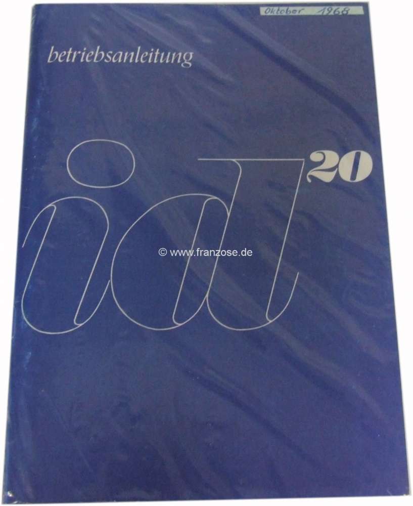 Renault - notice d'emploi en allemand : Betriebsanleitung ID 20 (90 ch.DIN), 10/68, über 50 pages, 