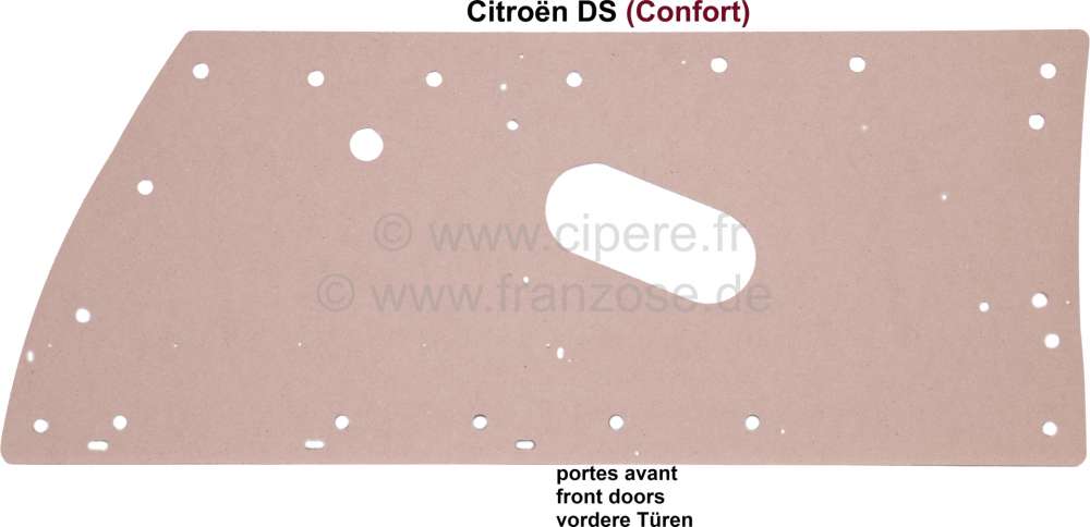 Citroen-DS-11CV-HY - carton de panneau de porte avant, ID et DS confort, modèles sans accoudoir intégré, à 