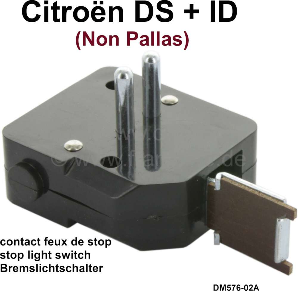 Citroen-DS-11CV-HY - contact feux de stop sous la pédale, Citroën ID et DS sauf Pallas, modèles DV-DT. n° d