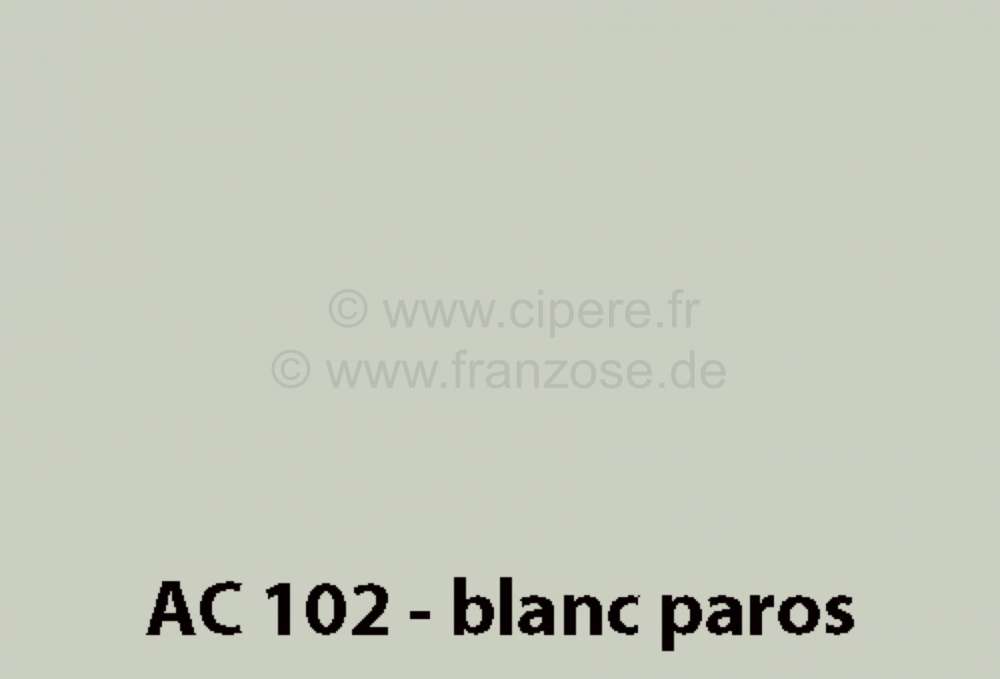 Citroen-2CV - laque 1000ml, AC 102 - DS 62-66 Blanc Paros, ajouter le durcisseur 20438 (2 x laque pour 1